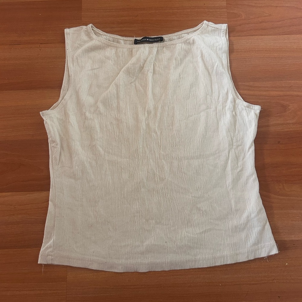 Brandy Melville Cream Fitted Tank Top